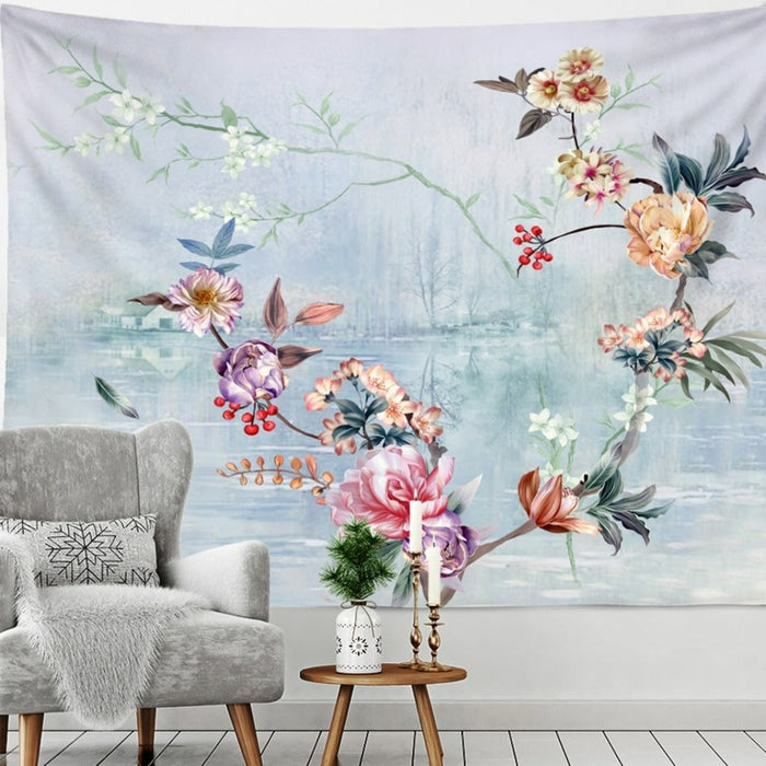 Flower And Bird Tapestry Wall Hanging Tapis Cloth