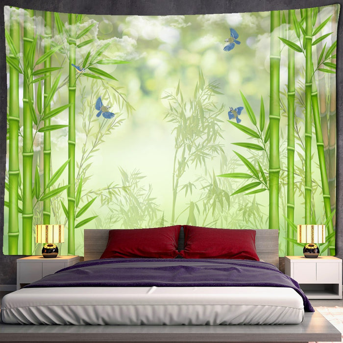Bamboo Forest Tapestry Wall Hanging Tapis Cloth