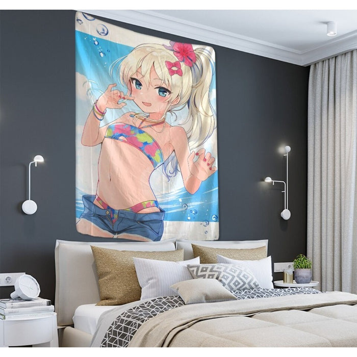 Anime Girl Illustration Tapestry Wall Hanging Tapis Cloth