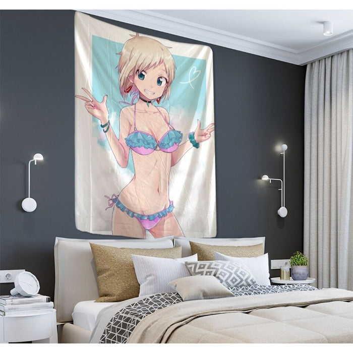 Anime Girl Illustration Tapestry Wall Hanging Tapis Cloth