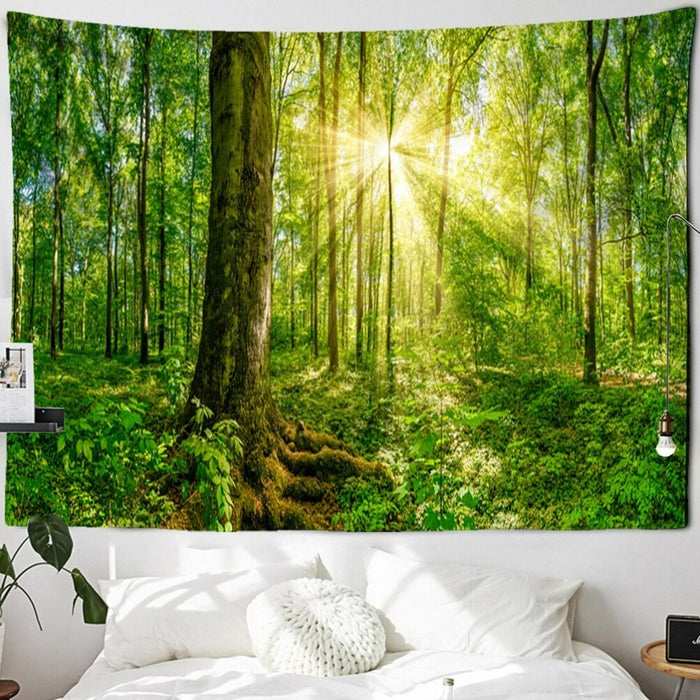 Natural Forest Printed Tapestry Wall Hanging Tapis Cloth