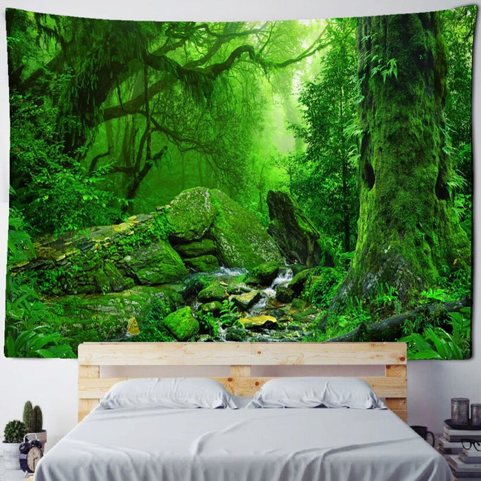 Natural Forest Bohemian Scenery Tapestry Wall Hanging