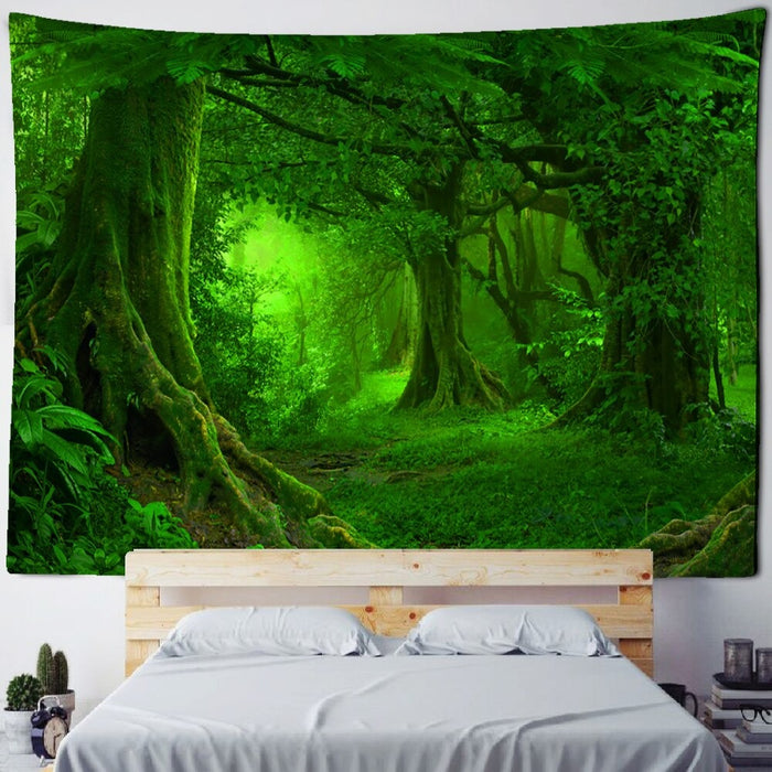 Natural Forest Bohemian Scenery Tapestry Wall Hanging