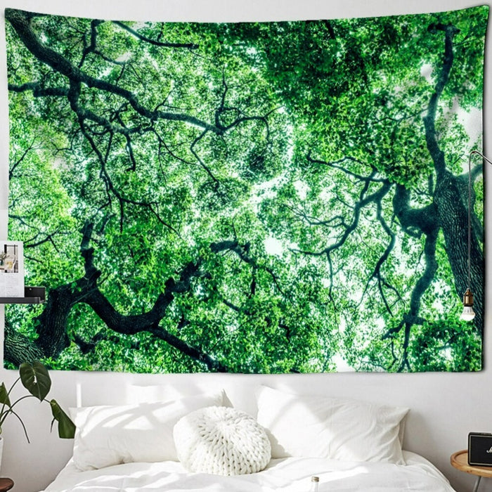 Natural Forest Printed Tapestry Wall Hanging Tapis Cloth