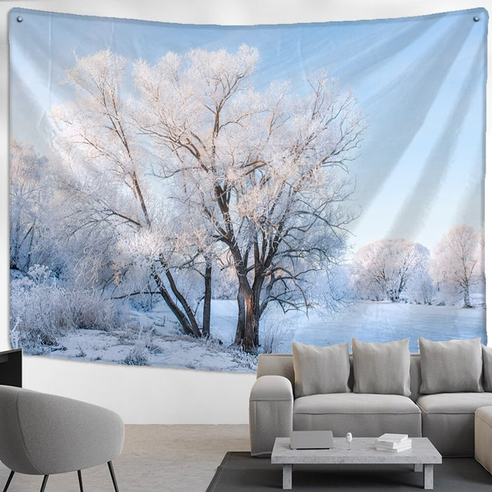 Snow Scene Home Decor Tapestry Wall Hanging