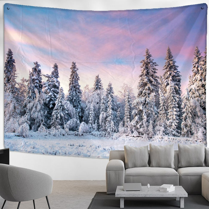 Snow Scene Tapestry Wall Hanging