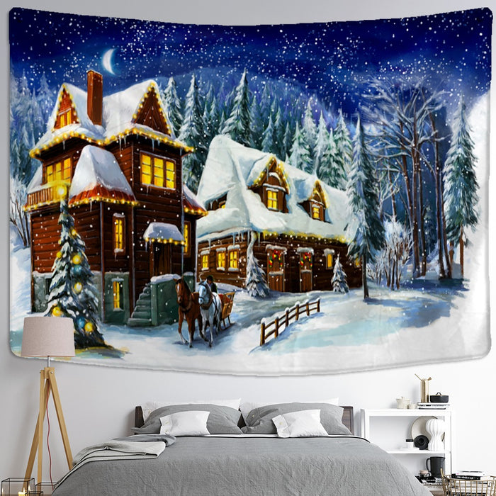 Sleigh Tapestry Wall Hanging Tapis Cloth