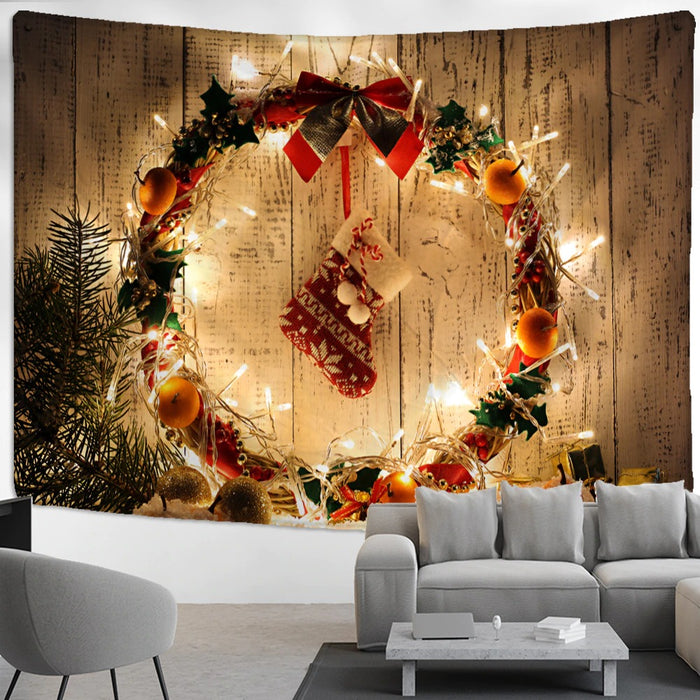 Christmas Cartoon Illustration Tapestry Wall Hanging Tapis Cloth