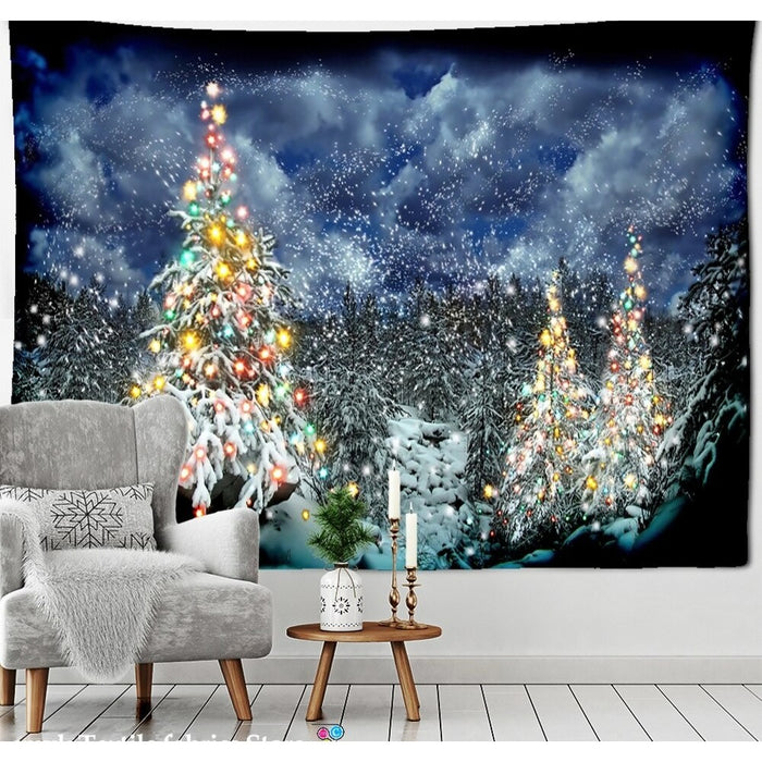 Christmas Tree Snowman Tapestry Wall Hanging Tapis Cloth