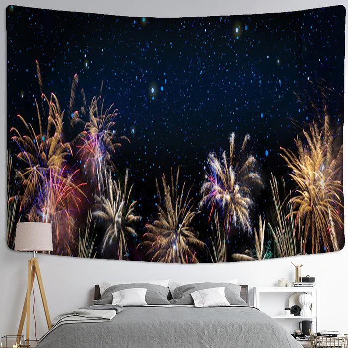 Fireworks Starry Sky Tapestry Wall Hanging Tapis Cloth