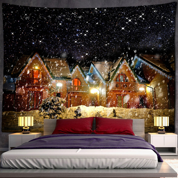 Christmas Night Tapestry Wall Hanging Tapis Cloth