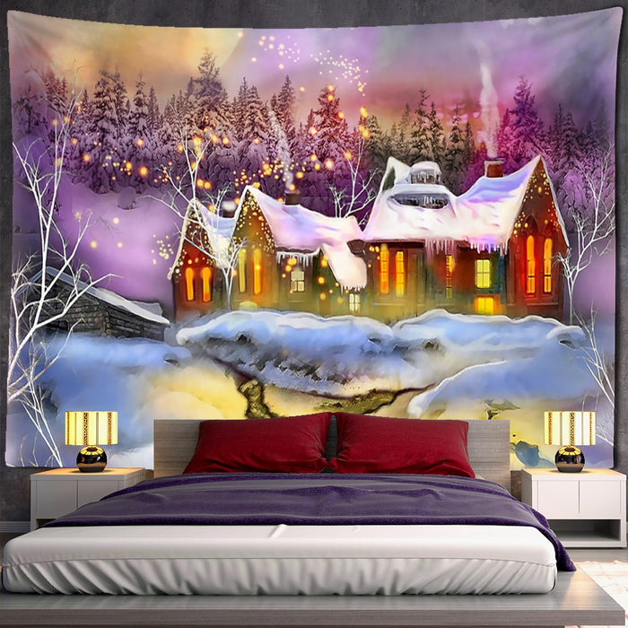 Christmas Night Tapestry Wall Hanging Tapis Cloth