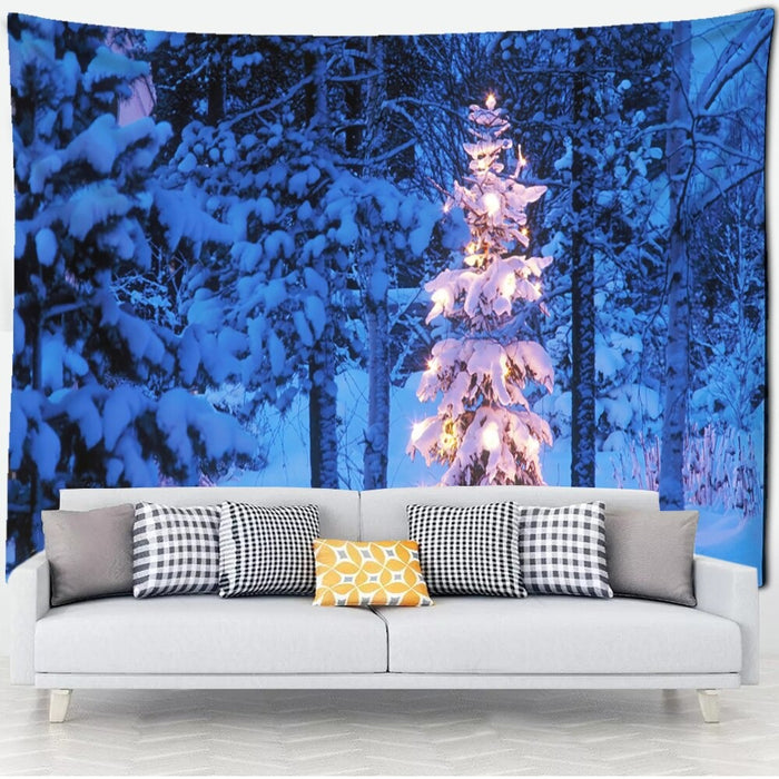 Christmas Snow Tree Tapestry Wall Hanging Tapis Cloth