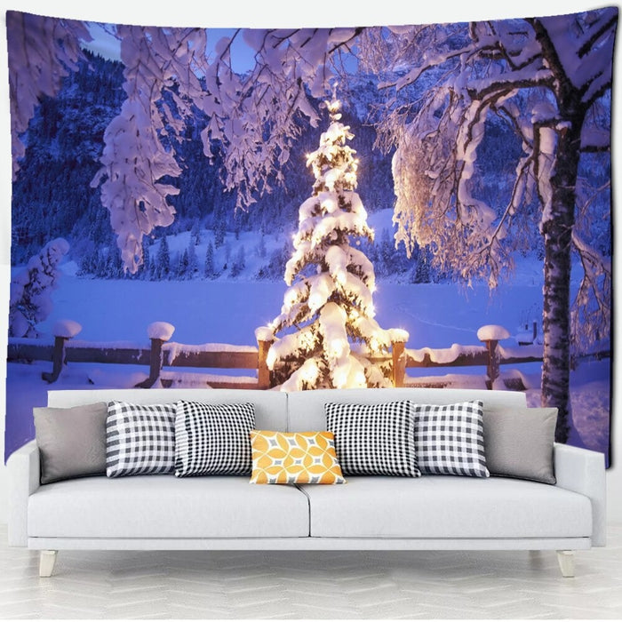 Christmas Snow Tree Tapestry Wall Hanging Tapis Cloth