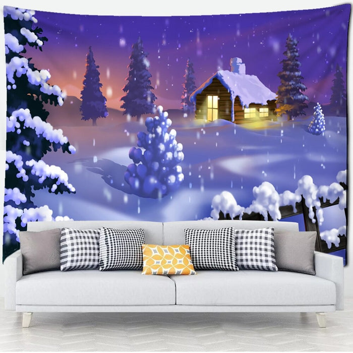 Christmas Snow Tree Tapestry Wall Hanging Tapis Cloth