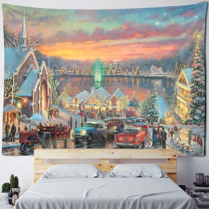 Christmas Dance Party Tapestry Wall Hanging Tapis Cloth