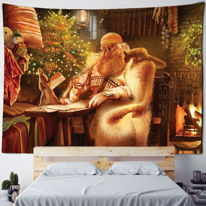 Christmas Fantasy Castle Tapestry Wall Hanging