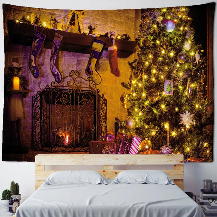 Christmas Fantasy Castle Tapestry Wall Hanging