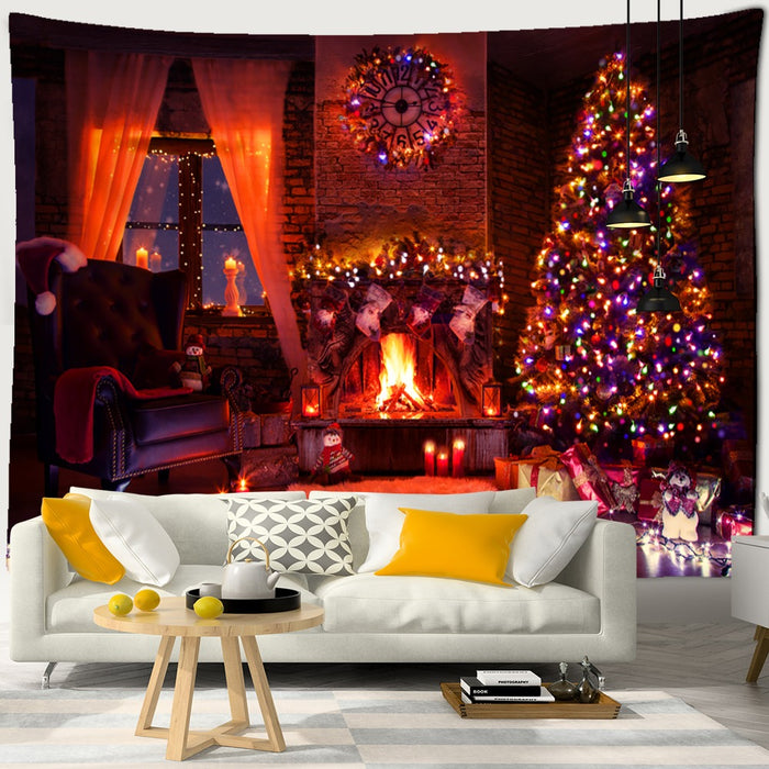 Neon Fireplace Tapestry Wall Hanging Tapis Cloth