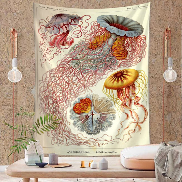 Sea Creature Illustration Tapestry Wall Hanging Tapis Cloth