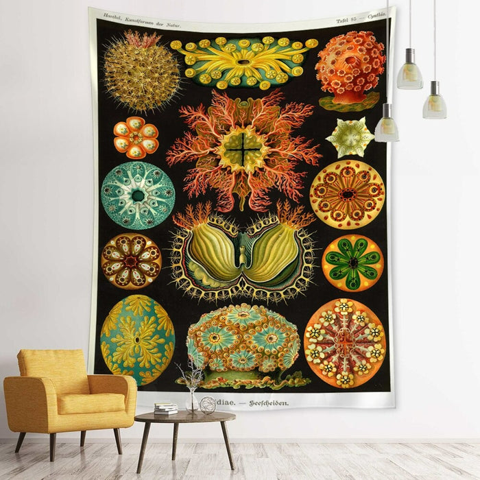 Biological Illustration Tapestry Wall Hanging Tapis Cloth