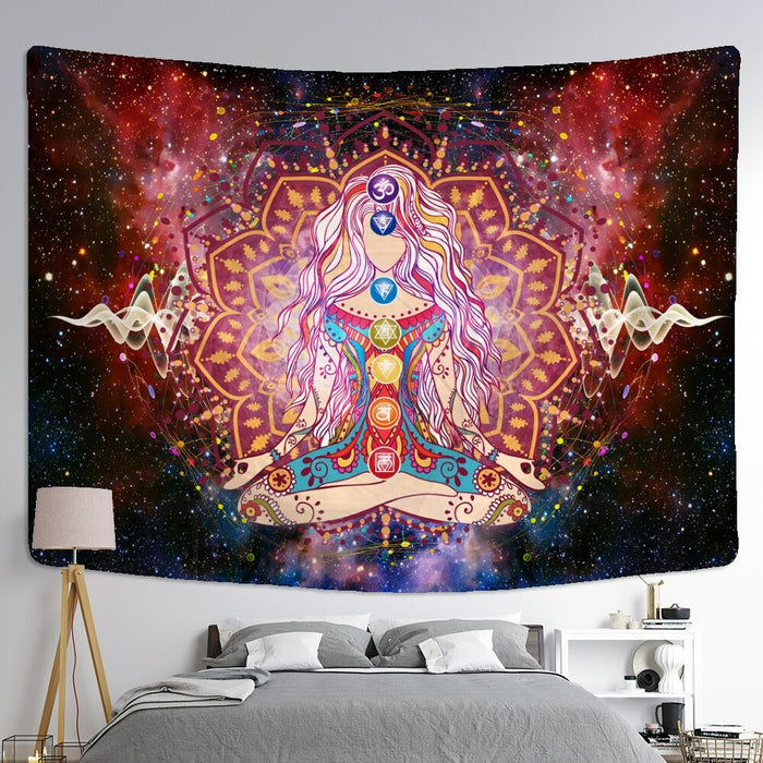 Yoga Poses Tapestry Wall Hanging Tapis Cloth