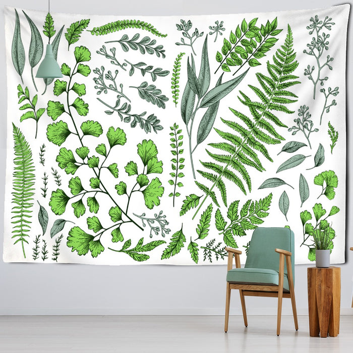 Plant and Leaves Pattern Tapestry Wall Hanging Tapis Cloth