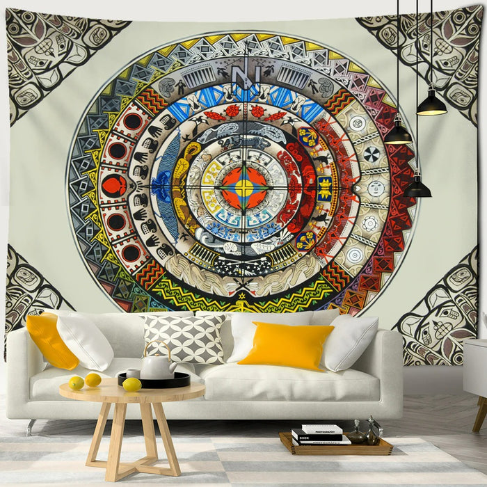 Zodiac Sign Wheel Tapestry Wall Hanging Tapis Cloth