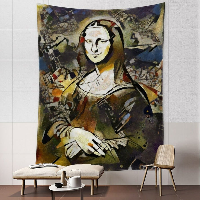 Mona Lisa Graffiti Tapestry Wall Hanging Tapis Cloth