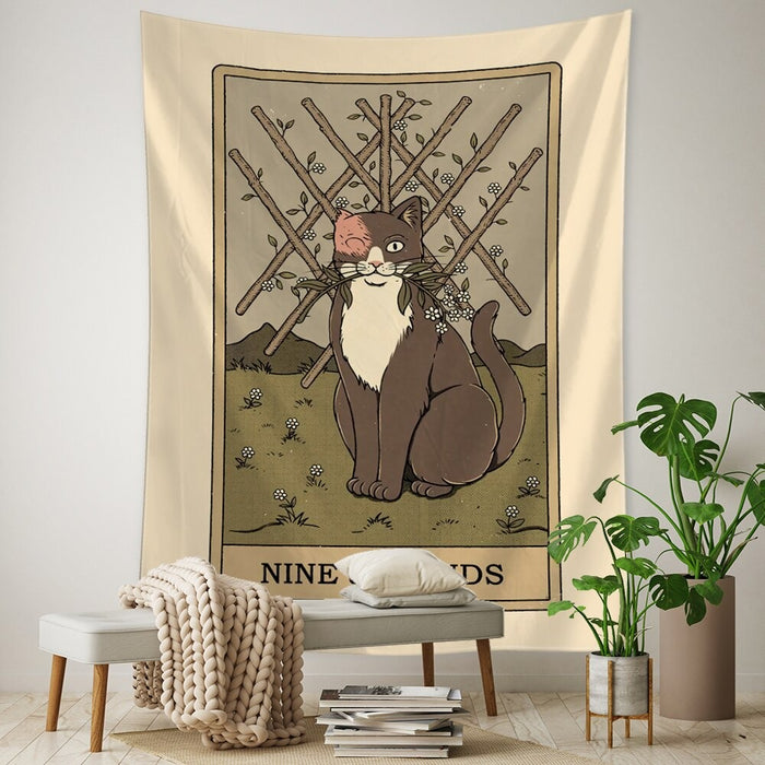 Bohemian Style Cat Tapestry Wall Hanging Tapis Cloth