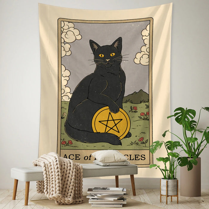 Bohemian Style Cat Tapestry Wall Hanging Tapis Cloth