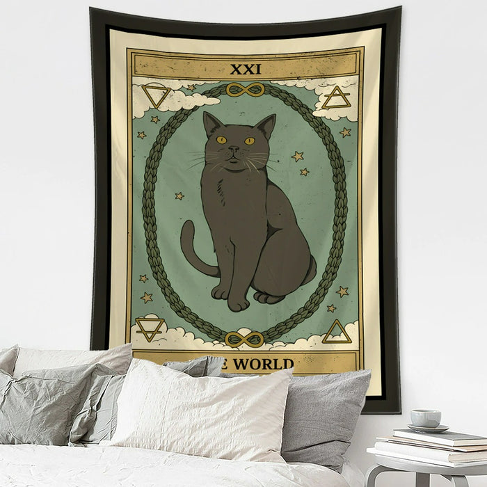 Tarot Cat Tapestry Wall Hanging Tapis Cloth