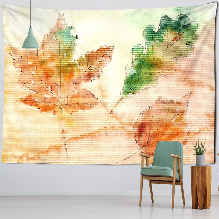Maple Leaf Oil Painting Tapestry Wall Hanging Tapis Cloth
