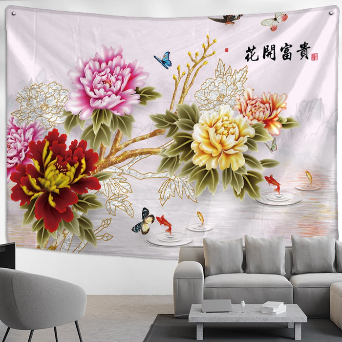 Bird Flower Painting Tapestry Wall Hanging Tapis Cloth