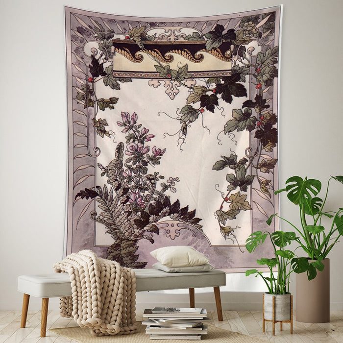Vintage Floral Mural Tapestry Wall Hanging Tapis Cloth