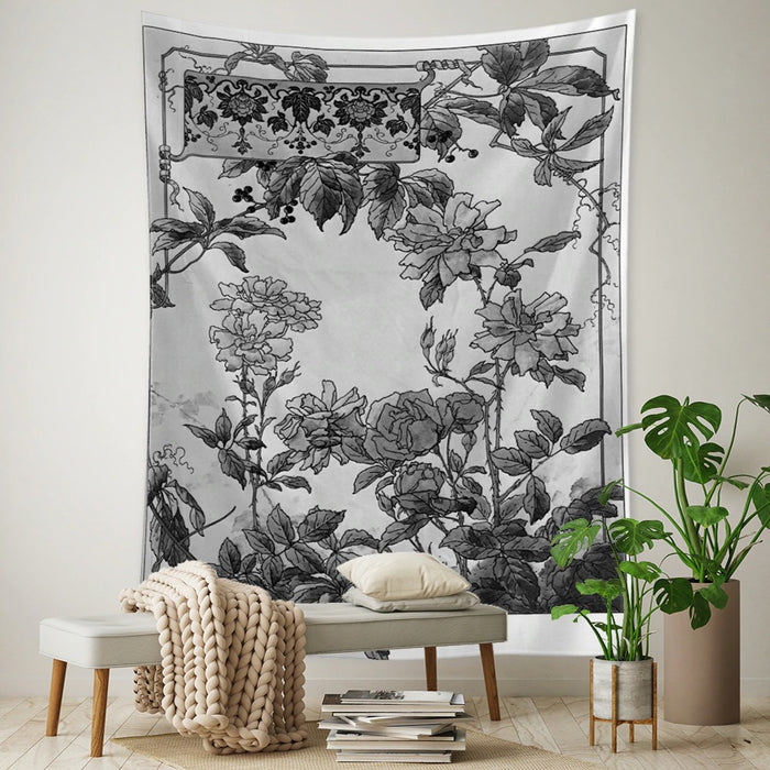 Butterfly And Flowers Mural Tapestry Wall Hanging Tapis Cloth