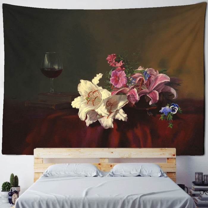 Flower And Fruit Oil Painting Tapestry Wall Hanging