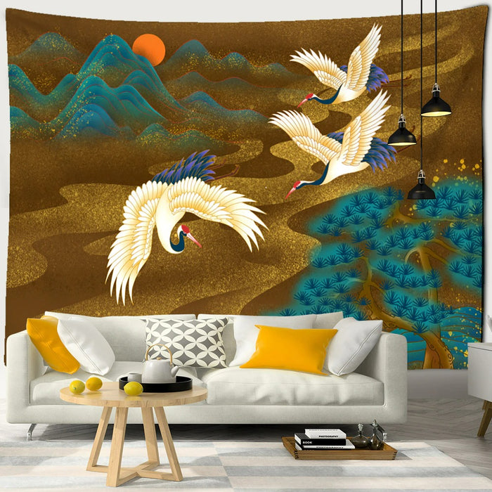 Flowers and Birds Tapestry Wall Hanging Tapis Cloth