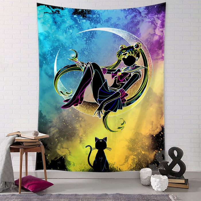 Anime Portrait Tapestry Wall Hanging Tapis Cloth