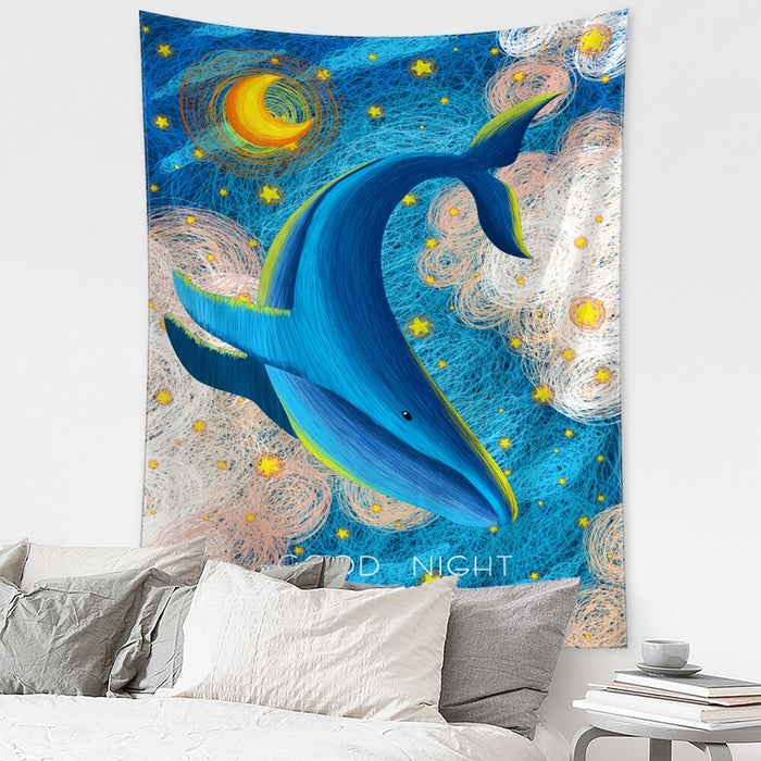 Underwater Whale Tapestry Wall Hanging Tapis Cloth