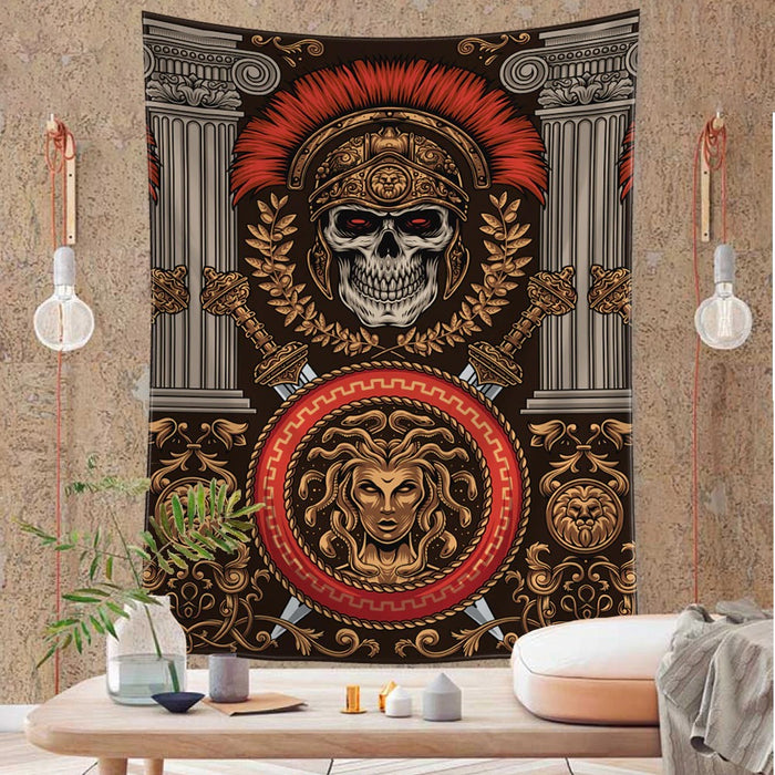 Viking Culture Skeleton Tapestry Wall Decor Tapis Cloth