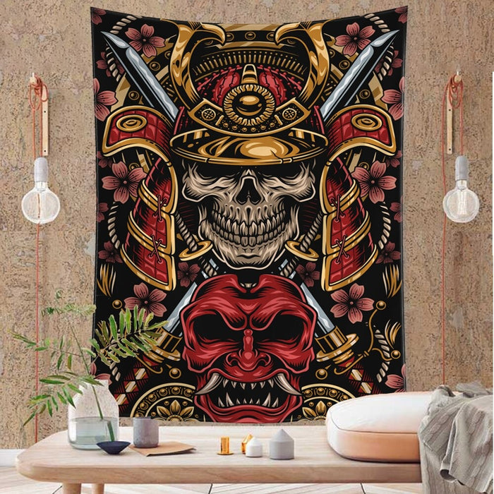 Viking Culture Skeleton Tapestry Wall Decor Tapis Cloth