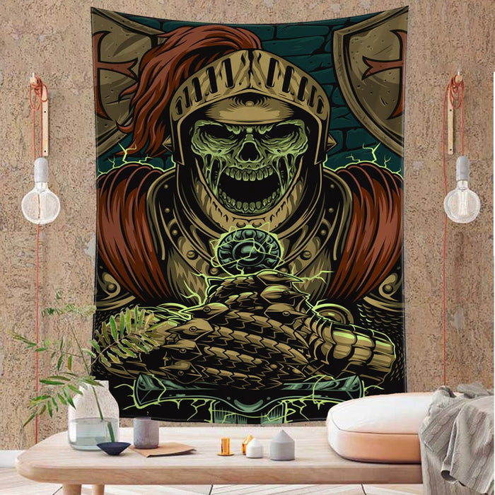 Viking Culture Skeleton Tapestry Wall Decor Tapis Cloth