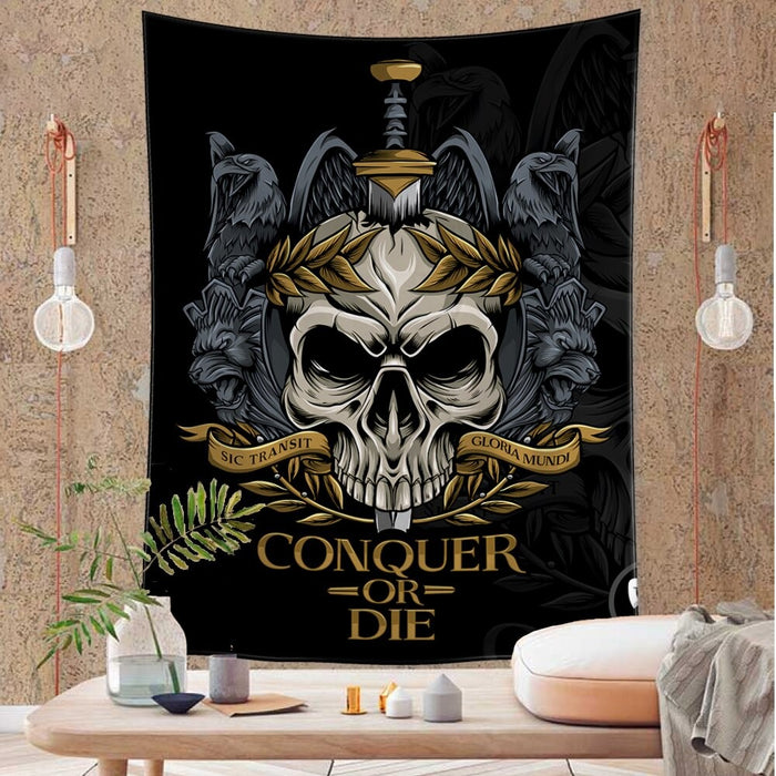 Viking Culture Skeleton Tapestry Wall Decor Tapis Cloth