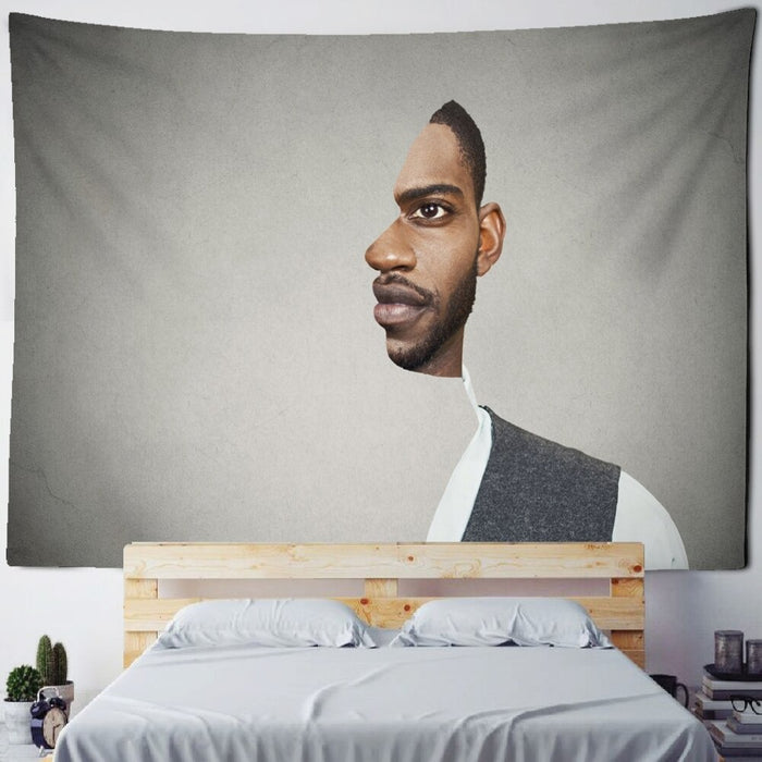 Half-Person Face Tapestry Wall Hanging Tapis Cloth