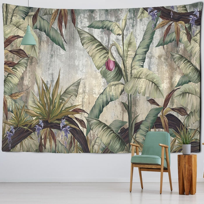 Hand Painted Tropical Painting Tapestry Wall Hanging