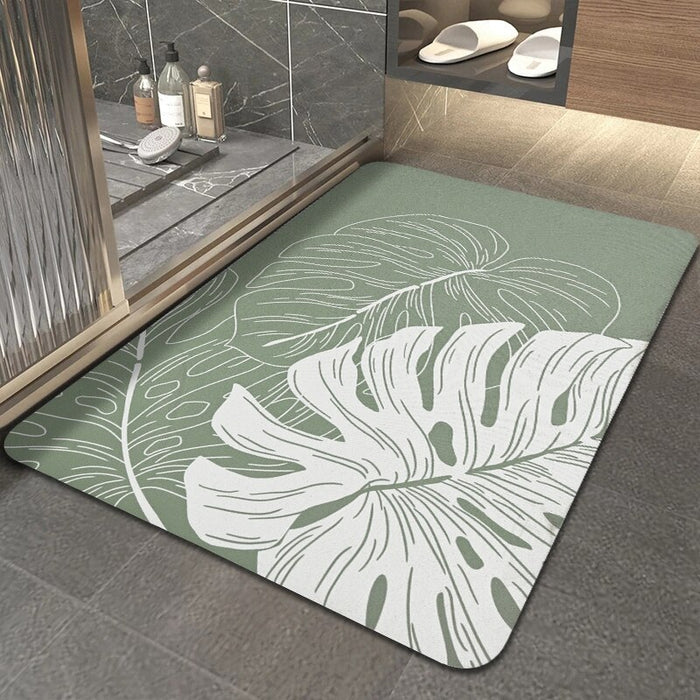 Anti-Slid Palm Leaf Printed Floor Mat