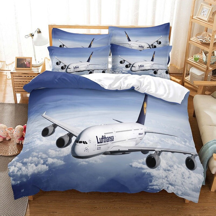 Aircraft Print Bed Flat Bedding Set