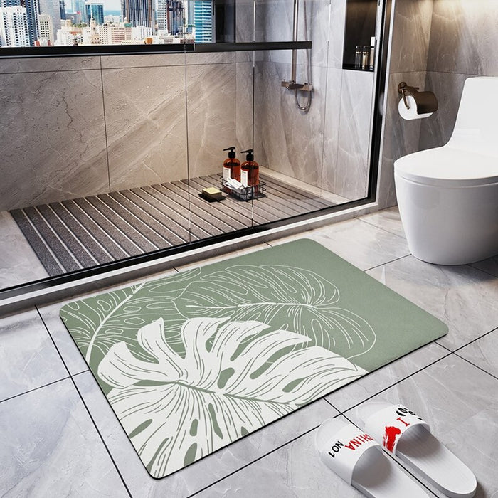 Anti-Slid Palm Leaf Printed Floor Mat