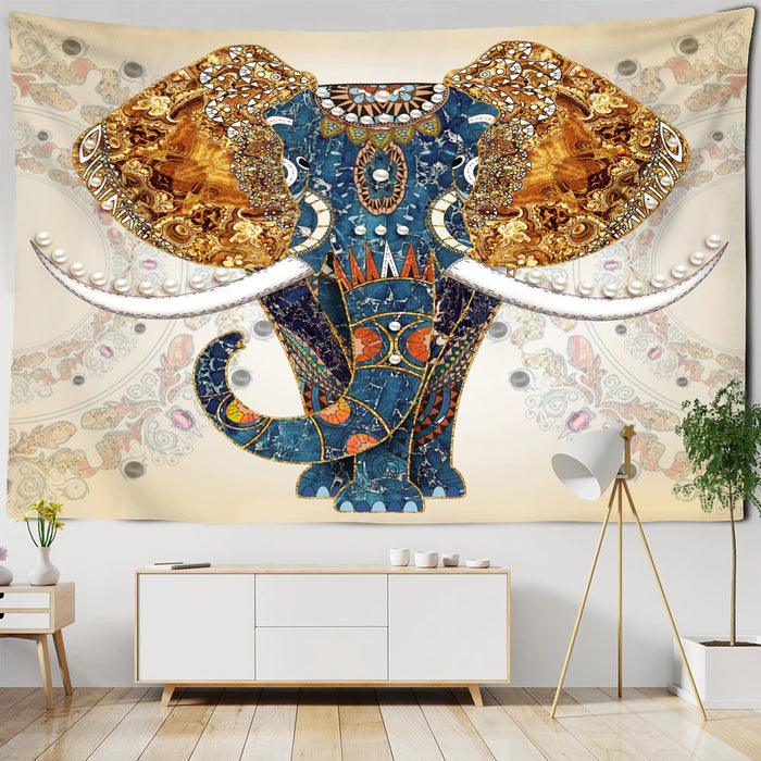 Mandala Pattern Elephant Tapestry Wall Hanging